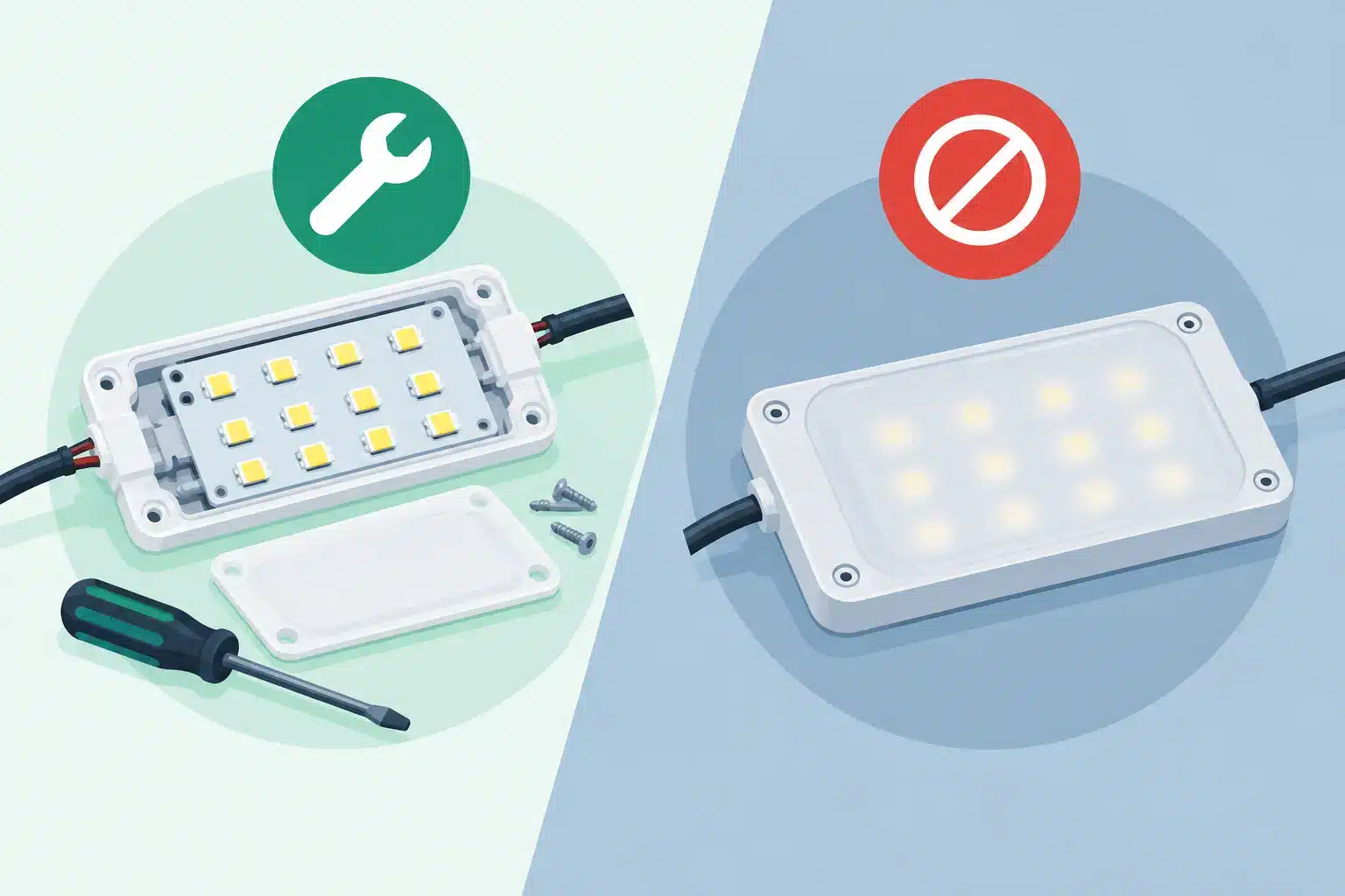 Repairable Versus Nonrepairable LED Modules