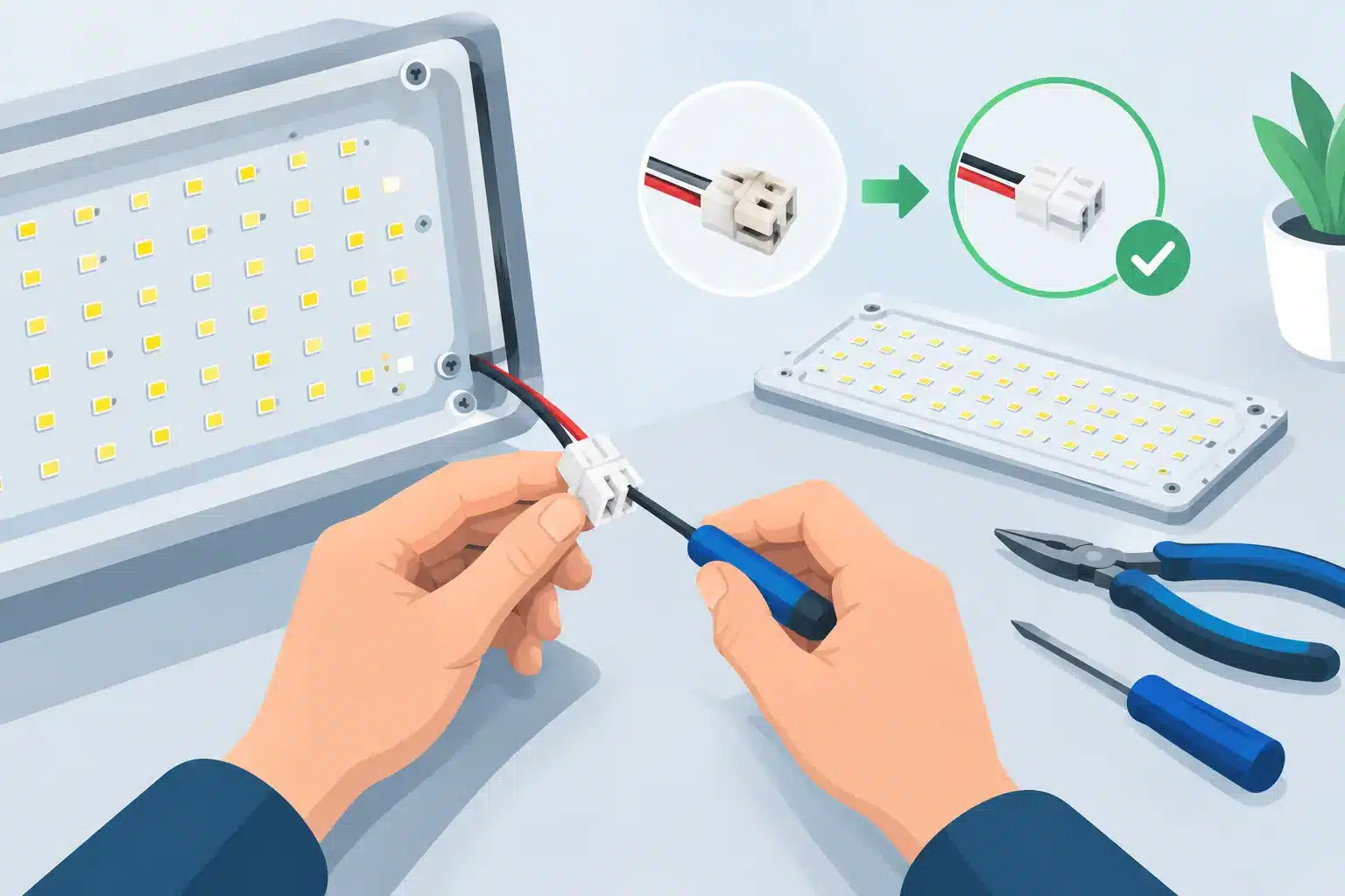 LED Connector Repair Before Replacing Modules